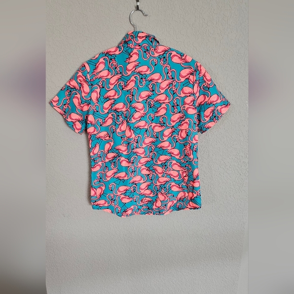 Girl's Hawaiian style shirt with flamingos size Medium - Picture 5 of 8
